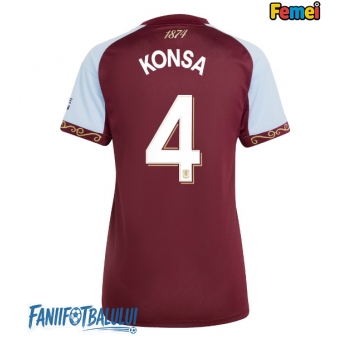 Aston Villa Ezri Konsa #4 Tricou Fotbal Replică 2025-26 Femei Acasa